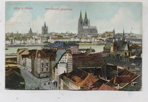 5000 KÖLN - DEUTZ, Blick auf Alt St. Heribert, Samenhandlung Bliersbach...., 1908