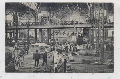5000 KÖLN, Städtische Markthalle  ( heute Maritim), Innenansicht, sehr belebte Szene, Trenkler 1907