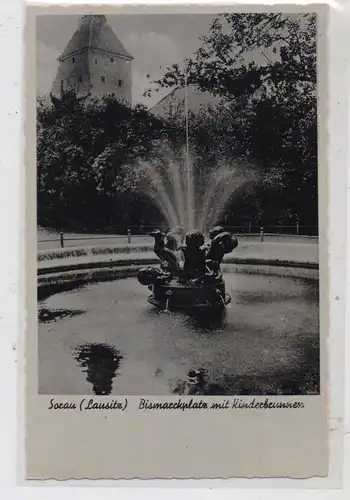 NEUMARK - SORAU / ZARY, Bismarckplatz mit Kinderbrunnen