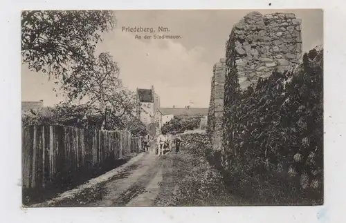 NEUMARK - FRIEDEBERG / STRZELCE - KRAJENSKIE, An der Stadtmauer, Pferdefuhrwerk, 1926 post. gelaufen