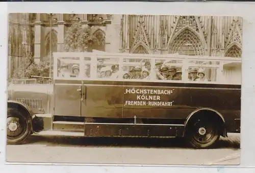 5000  KÖLN, Omnibus Höchstenbach's Kölner Fremden-Rundfahrt, Photo-AK, kl. Knick