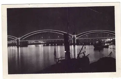 5000 KÖLN, EREIGNIS, PRESSA 1928, die beleuchtete Hohenzollernbrücke, Verlag Schick, Phot. W.Matthäus