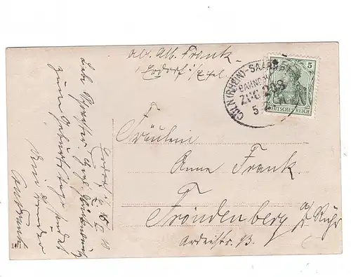 5000  KÖLN, Postgeschichte, 1911, Bahnpost Cöln - Saarbrücken