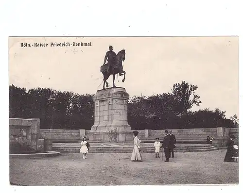 5000  KÖLN, Ebertplatz, Kaiser Friedrich Denkmal, belebte Szene, 1907