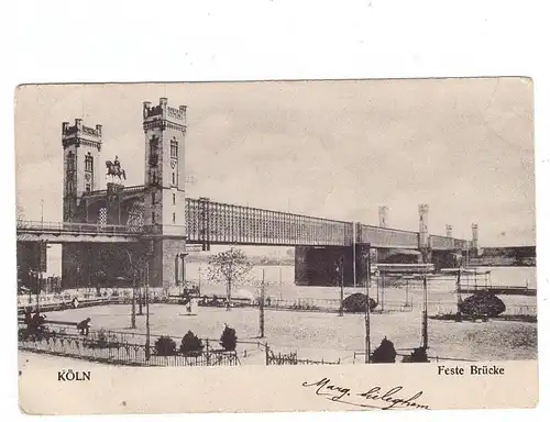 5000 KÖLN, Feste Brücke - Dombrücke (Muusfall), (Hohenzollernbrücke), Spielplatz, 1904