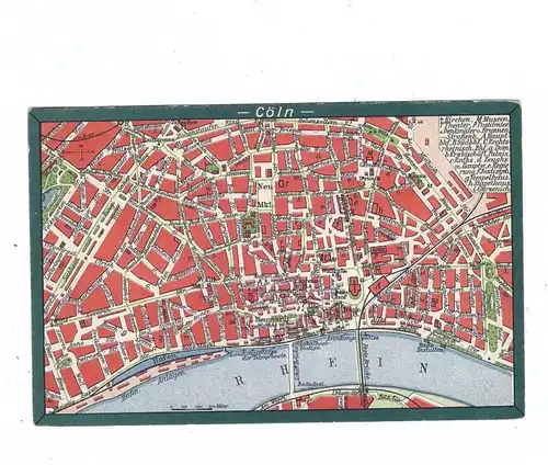 5000 KÖLN, Stadtplan Innenstadt linksrheinisch, ca. 1910