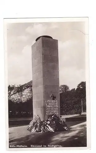 5000  KÖLN - MÜLHEIM, Ehrenmal im Stadtgarten, 1942