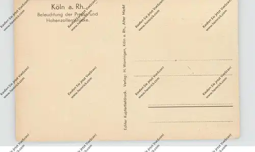 5000  KÖLN, EREIGNIS, PRESSA 1928, Beleuchtung der Pressa und Hohenzollernbrücke