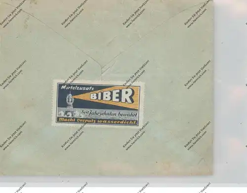 5000 KÖLN - EHRENFELD, BIBER Mörtelzusatz, A.Braun Biberwerk, Werbevignette auf Brief innerhalb Berg.Gladbach, 1929