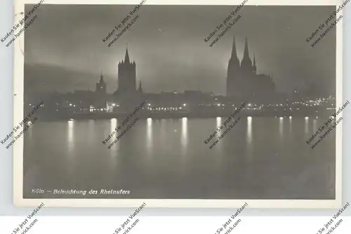 5000 KÖLN, EREIGNIS, PRESSA 1928, Beleuchtung des Rheinufers