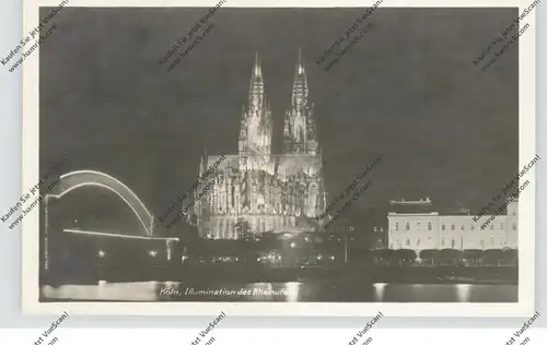 5000  KÖLN, EREIGNIS, PRESSA 1928, Beleuchtung des Rheinufers