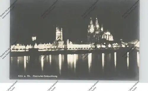 5000  KÖLN, EREIGNIS, PRESSA 1928, Rheinufer-Beleuchtung während der Pressa