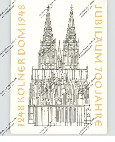5000  KÖLN, EREIGNIS, 700 Jahr Feier Kölner DOM, 1948, mit dazugehörigen Briefmarken, Ersttag (Katalogpreis 70,-)