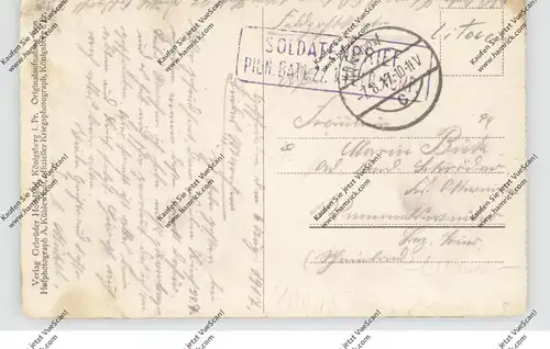 LIETUVA / LITAUEN - WILNA / VILNIUS, Blick in die Georgstrasse, deutsche Militärkolonne, 1917, deutsche Feldpost