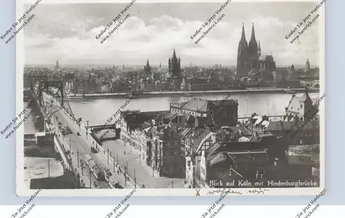 5000  KÖLN - DEUTZ, Auffahrt zur Hindenburgbrücke, 1937, Strassenbahnen