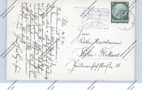 5000  KÖLN, Postgeschichte, Sonder-Stempel 3. Waffentag der deutschen Feldartillerie in Köln, 1934