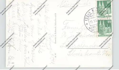 5000 KÖLN, POSTGESCHICHTE, 1950, Sonderstempel Schlesische Heimatwoche