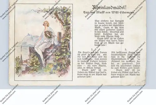 5000  KÖLN, KARNEVAL, Lieder-Karte "Rheinlandmädel", Willi Ostermann, etwas weiches Papier