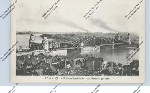 5000  KÖLN, Blick auf Hohenzollernbrücke, Deutz und Kalk, 1921