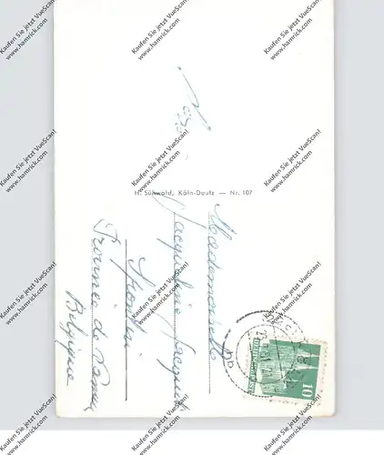 5000 KÖLN, Cafe Reichard, Kölner Dom mit Zerstörungen 2.Weltkrieg, 1951