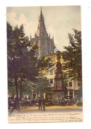 5000  KÖLN, Alter Markt, Jan van Werth Denkmal, Marktszene, 1902, Druckstelle