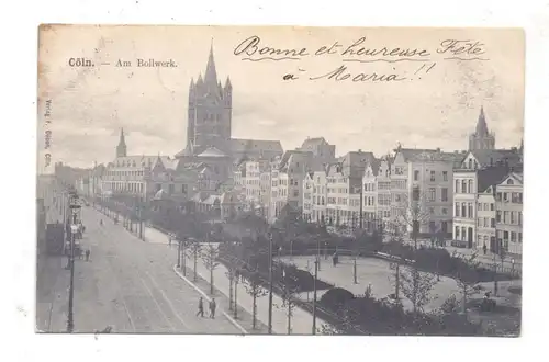 5000  KÖLN, Am Bollwerk, Rheinufer, 1909