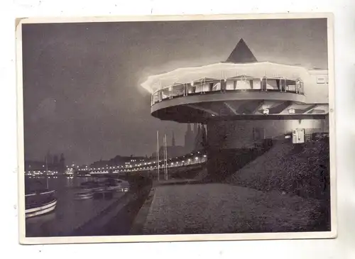 5000 KÖLN, Bastei bei Nacht, Rheinufer, Blick zum Dom, 1934