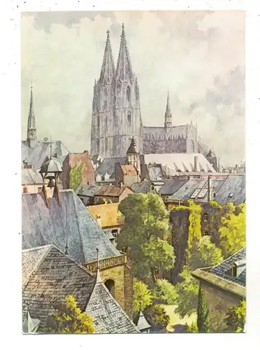 5000 KÖLN, Altstadt mit Kölner Dom, Künstler-Karte Prof. C. Determeyer