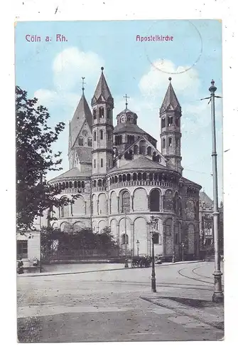 5000 KÖLN, Kirchen - Apostelkirche am Neumarkt, Droschke, Briefkasten, 1911