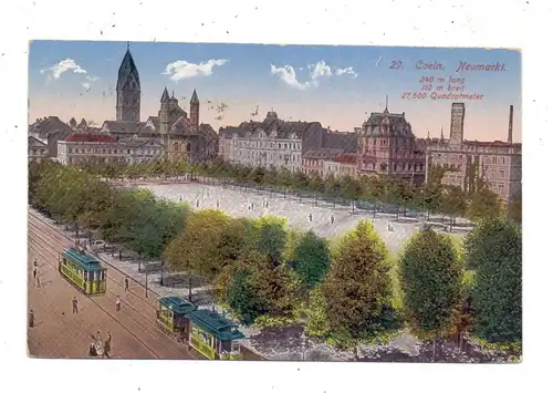 5000  KÖLN, Neumarkt, Strassenbahn / Tram, 1922