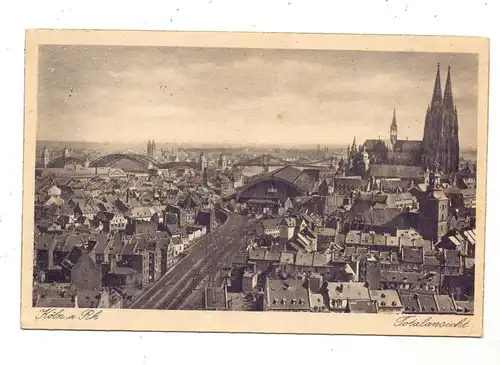 5000 KÖLN, Blick von Norden (heutiges Saturn-Hochhaus) auf den Hauptbahnhof und Kölner Dom, 1927