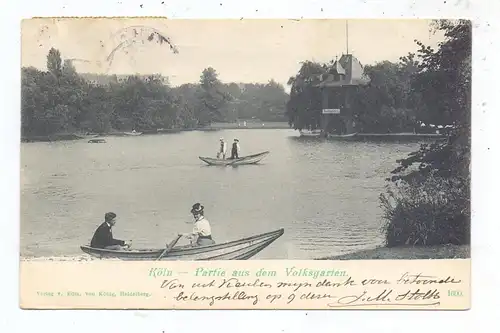 5000 KÖLN, Partie im Volksgarten, Kahnweiher, 1904