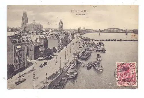 5000 KÖLN, Rheinufer, 1910, Anleger Köln-Düsseldorfer, Binnenschiffe, Verlag: Trenkler