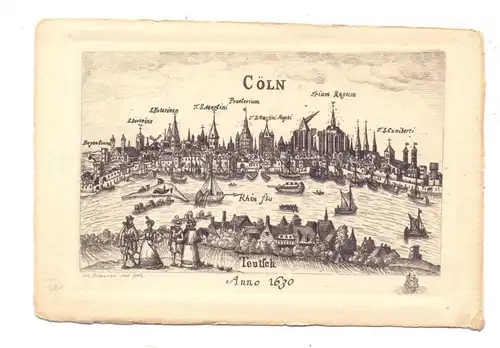 5000 KÖLN, Historische Ansicht Deutz und Köln um 1630, kl. Druckstelle