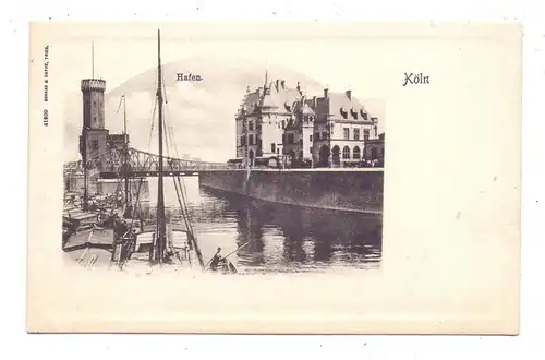 5000 KÖLN, Hafen mit Malakoff-Turm und Drehbrücke, Binnenschiffe, ca. 1905