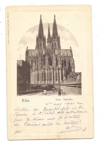 5000 KÖLN, Kölner Dom von der Ostseite, 1901, Bahnpost CÖLN - VERVIERS, Zug 6