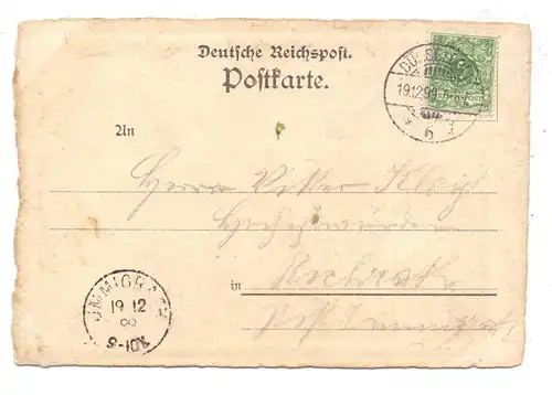 5000 KÖLN, Rathaus, Kupferstich Künstler-Karte Paul Matthes 1899, nach Immigrath befördert