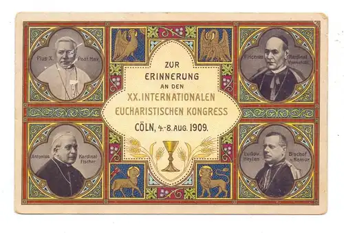 5000 KÖLN, EREIGNIS, XX. Eucharistischer Kongress, 1909, Kirchlische Würdenträger, kl. Oberflächenmängel