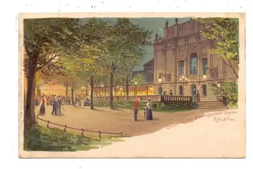 5000 KÖLN, ZOO, Lithographie 1902, Gruss aus...