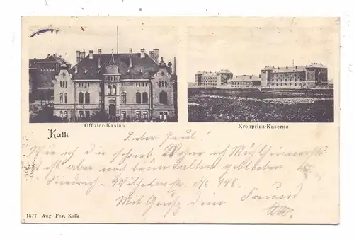 5000 KÖLN - KALK, Kronprinz Kaserne, Offizier-Kasino, 1906