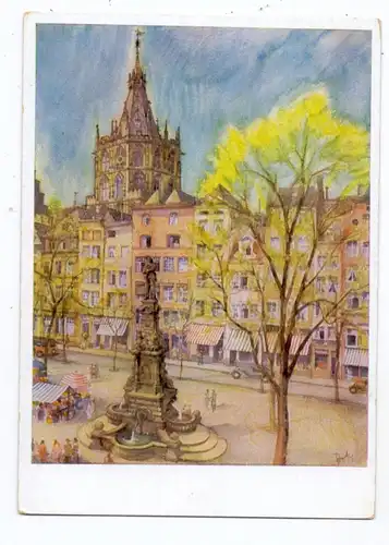 5000 KÖLN, Altstadt, Alter Markt, Jan von Werth - Denkmal, Künstler-Karte