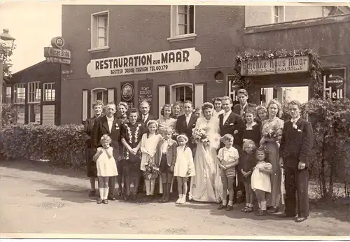 5000 KÖLN - DELLBRÜCK - STRUNDEN, Restauration "ZUR MAAR", Großfoto 17,5 x 11.5 cm, Hochzeitsgesellschaft