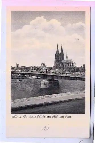 5000 KÖLN, Neue Brücke, belg. Militärpost, 1952