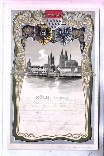 5000 KÖLN, Wappen - Präge - Karte, 1900, sehr dekorativ