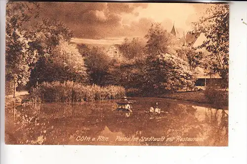 5000 KÖLN - LINDENTHAL, Stadtwald mit Restaurant, 1913, Verlag: Trenkler