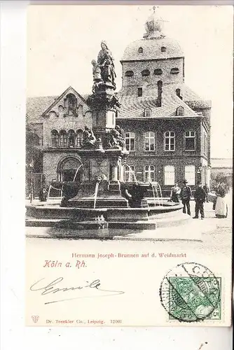 5000 KÖLN, Waidmarkt, Hermann-Joseph-Brunnen, 1901, Verlag: Trenkler