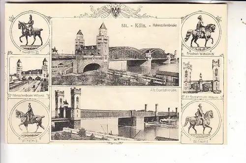 5000 KÖLN, Hohenzollernbrücke, Kaiserdenmäler