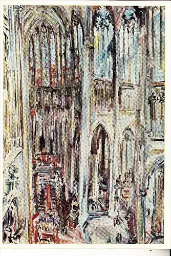 5000 KÖLN, Kölner DOM, Innenansicht, Künstler-AK Oskar Kokoschka