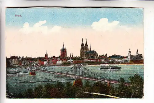 5000 KÖLN, Panorama, franz. Militärpost, 1921