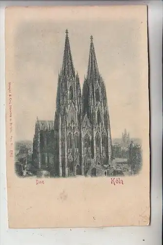 5000 KÖLN, KÖLNER DOM, Relief-Karte, geprägt, 1903, Stengel-Verlag